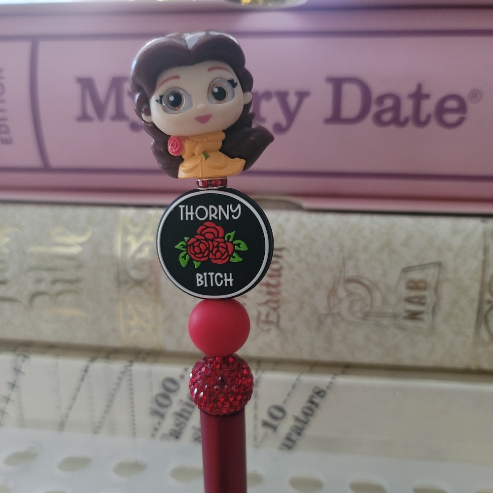 DISNEY DOORABLES BELLE BEAUTY AND THE BEAST Thorny B Funny Focal Bead Pen